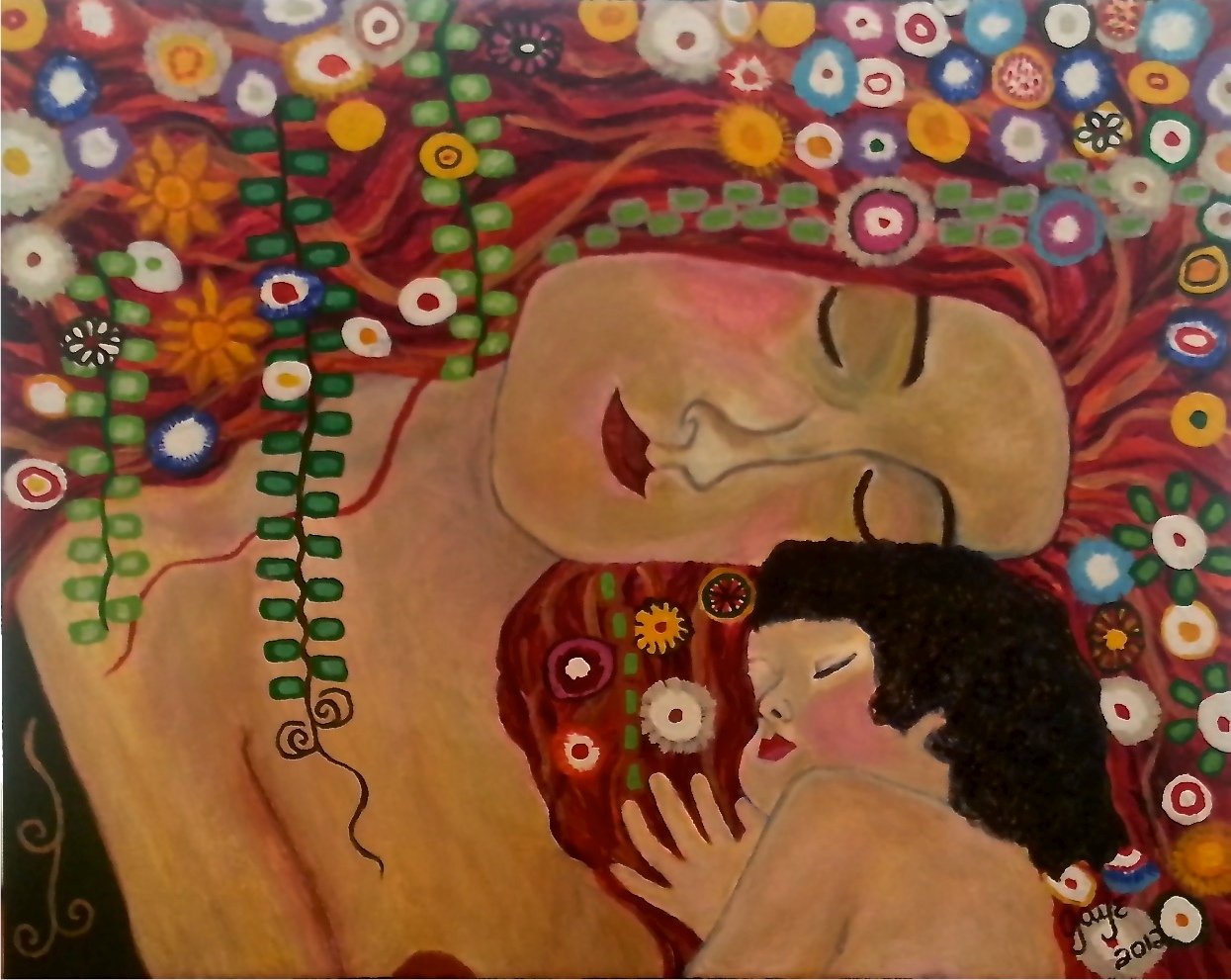 Mother and Child Acrylic Painting