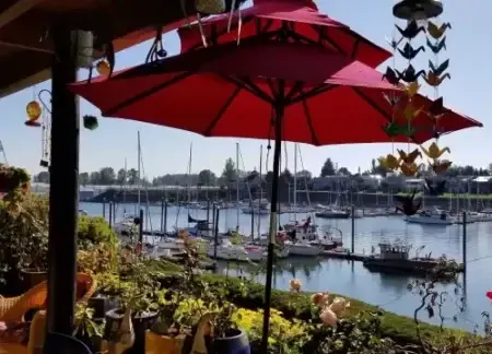 Red Umbrella and Hayden Bay beyond